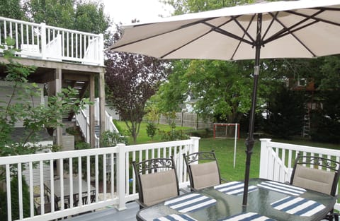 Rear deck and view of part of back yard