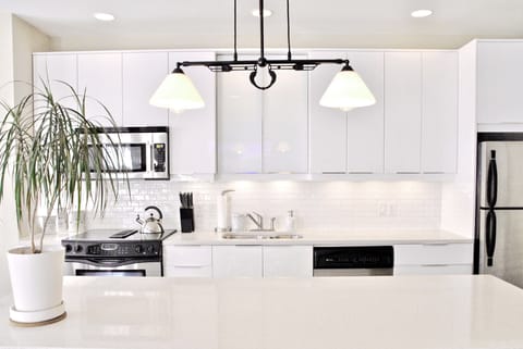 Fully appointed kitchen.