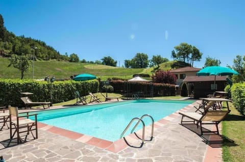 Pool. pool area, fenced with sunbeds, parasols