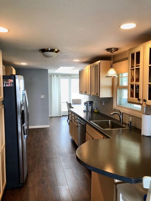 Lots of rich cabinetry.
