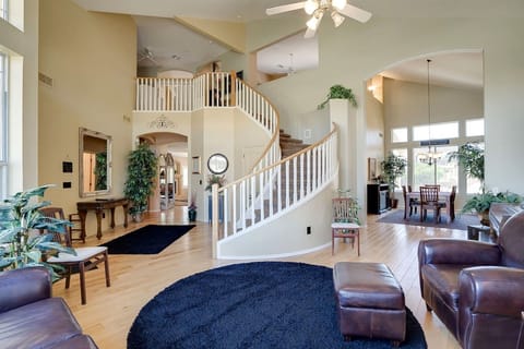 Living room is open and airy