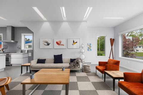 Relax in the spacious open living room, while enjoying the water views, great conversation, board games, or a movie