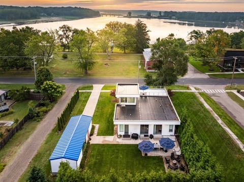 Aerial view of Douglas Modern Villa - one block from Kalamazoo Lake