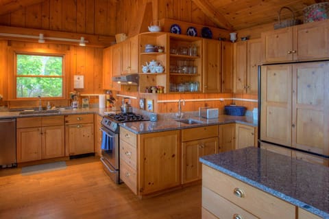 Kitchen looking towards second sink/prep area - ask about a private chef!
