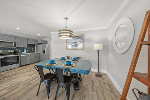 Sit down at the dining table for a home cooked meal