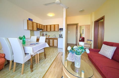 Living area. living room and kichen area