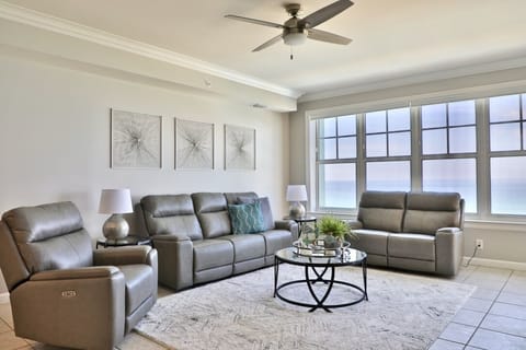 Gulf front living room.