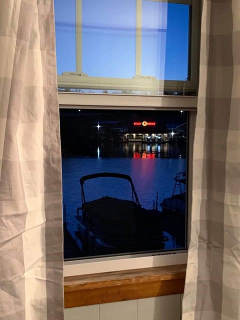 View from master bedroom at dusk