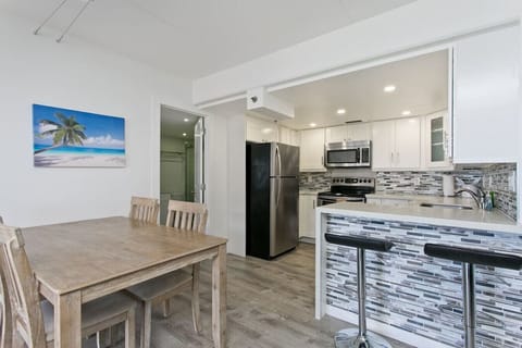 Modern kitchen and dining area