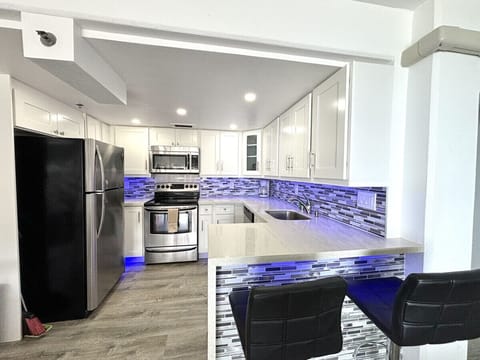 Modern kitchen and dining area