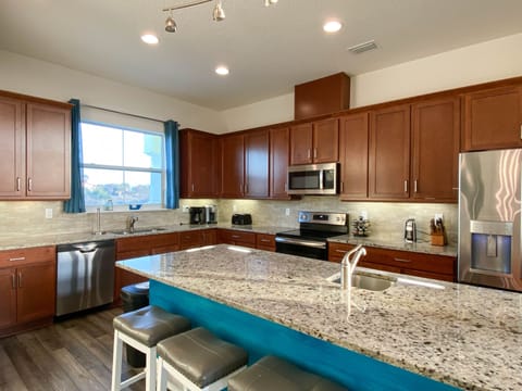 Spacious kitchen with drip coffee maker, keurig machine, toaster, crockpot &more