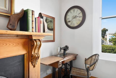 A dedicated workspace provides a quiet area for catching up on work or planning your next day’s itinerary.