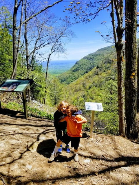 view on the hike to Platte Clove waterfall