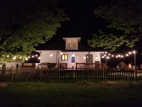 Backyard with fire pit