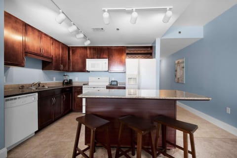 Chef's kitchen with full size appliances has everything you need to cook and serve a meal.