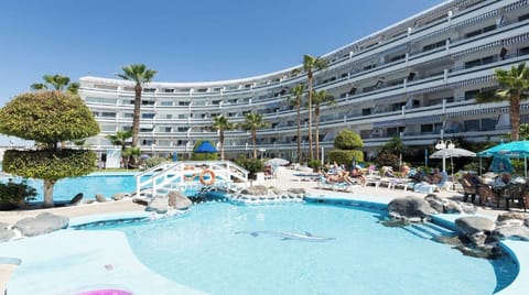 View of pool terrace and apartments