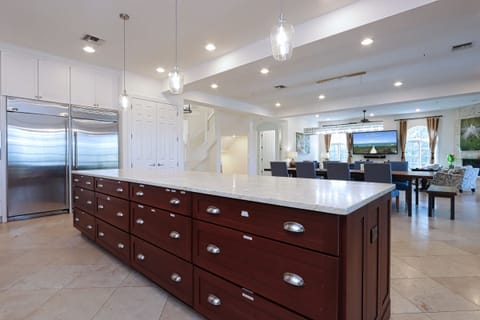 Kitchen with stainless steel appliances