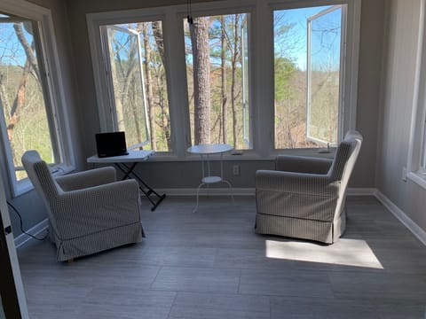 Sun room on a sunny day