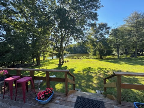 Backyard overlooking pond