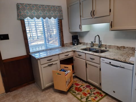 Pull out storage;  no wasted corner space
