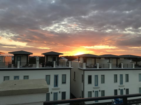 View from rooftop at sunset