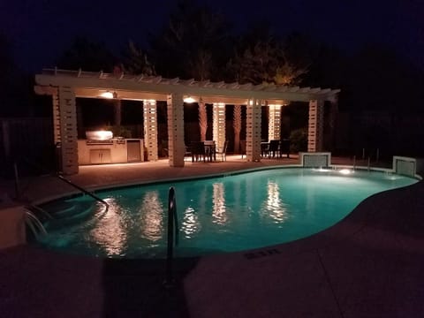 Heated pool night view
