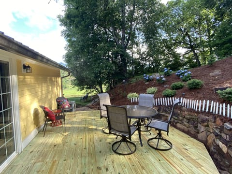 Spacious back deck retreat with gas grill