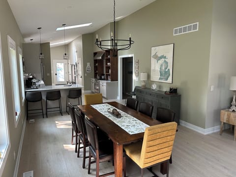 Dining room with server and table for 8.