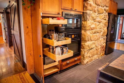 Kitchen area is fully stocked w/ utensils, salt, pepper, oil, eggs, tea & coffee