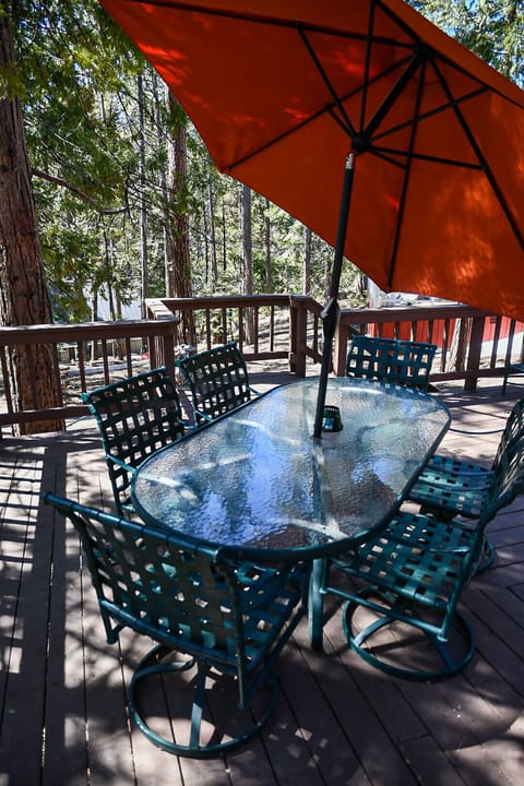 Outdoor seating for dining in the trees!