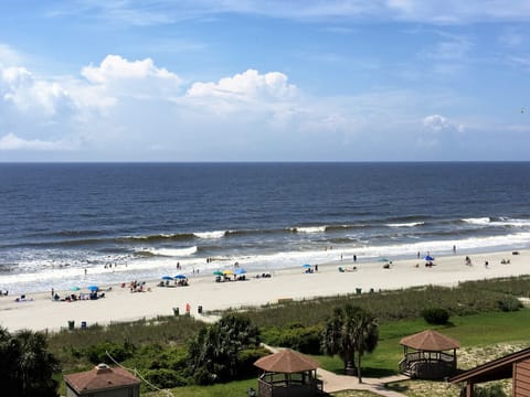Balcony view of beach, see and hear the waves!