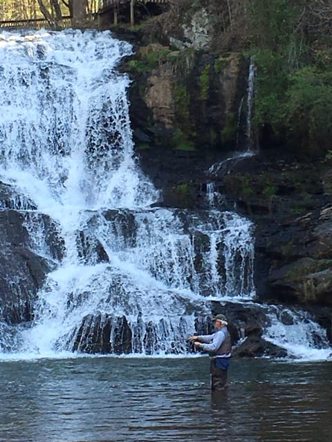 Fly fishing for trout. 