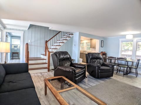 Living room with stairs to the second floor