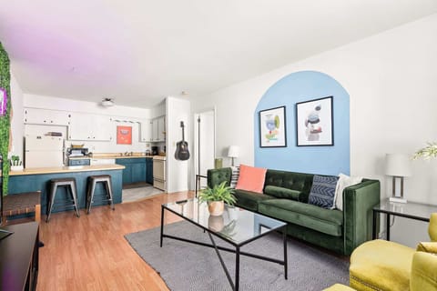 Comfortable living room and kitchen bar area for you to relax and recharge!

