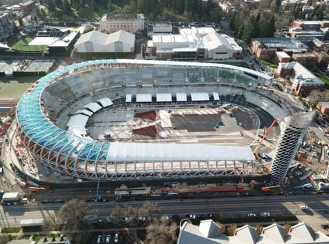 4 blocks to hayward field for all cross country events. 