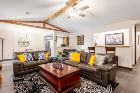 Beautiful Gazebo on oversized patio. Sitting around Fire Pit and under gazebo.