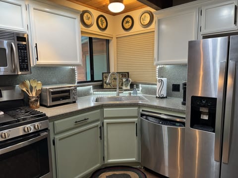 Newly painted chefs kitchen. 