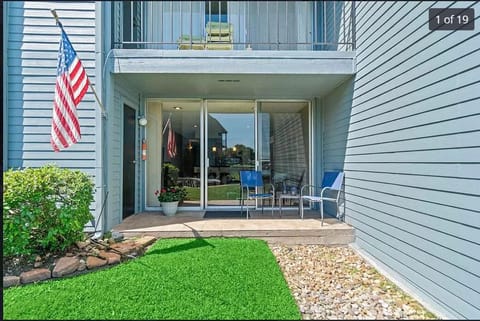 Beautiful walkout patio over looking marina.