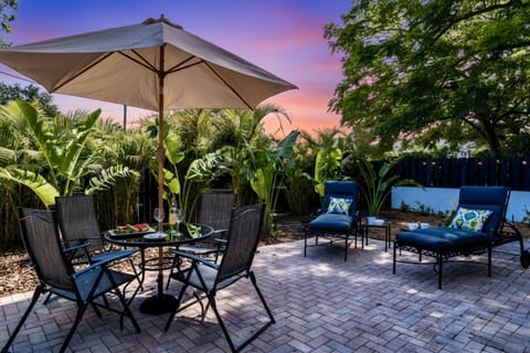 Private outdoor seating is a perfect spot to start the day or unwind after a day in the sun!