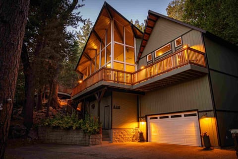 The magic hour at the Hidden Treehouse, a unique modern a frame experience.