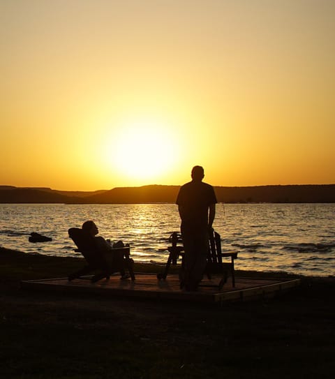 Firepit by the water's edge