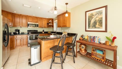 There's two additional seats at the kitchen bar...