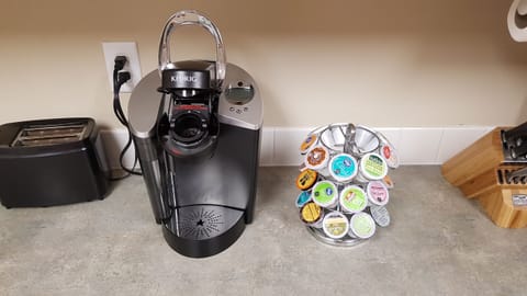 There is a drip coffee maker in addition to the Kurig shown