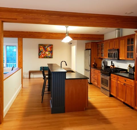 Communal kitchen and breakfast bar