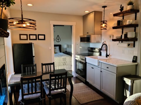 dining and kitchen areas