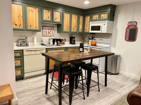 Comfortably seats six & a great cook prep space!