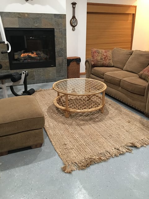 Basement with gas fireplace and walkout 