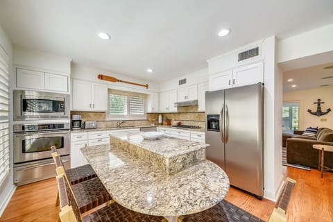 Large island with seating to gather during meal prep or meal time