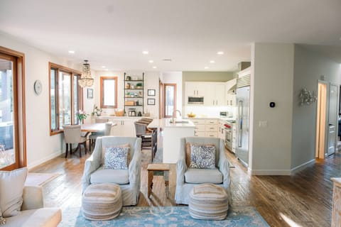 Family room and kitchen