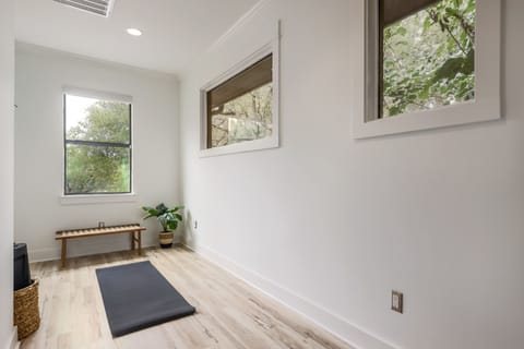 Work up a sweat in this small workout space!